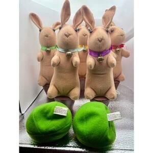 Easter Bunny Rabbits 1998 Schylling Set Of 5 Rabbits and 2 Balls